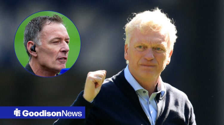 Everton manager David Moyes and Chris Sutton in circular inset