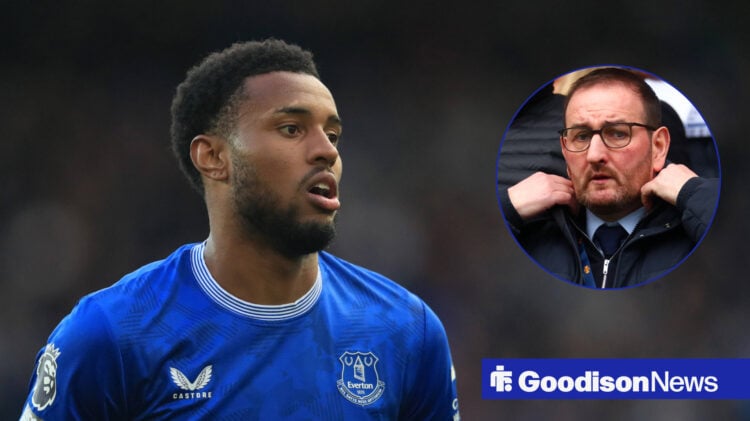Everton star Youssef Chermiti and ex-sporting director Kevin Thelwell.