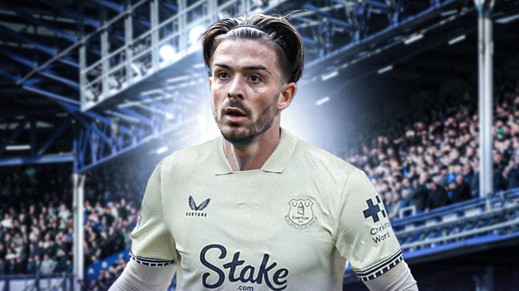 Jack Grealish in the Everton away kit.