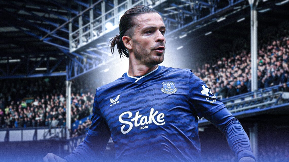 Jack Grealish in Everton home kit