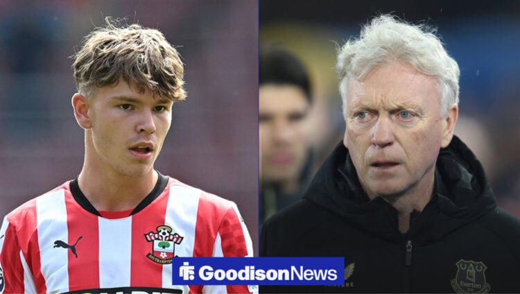 Everton manager David Moyes and Southampton teenager Tyler Dibling