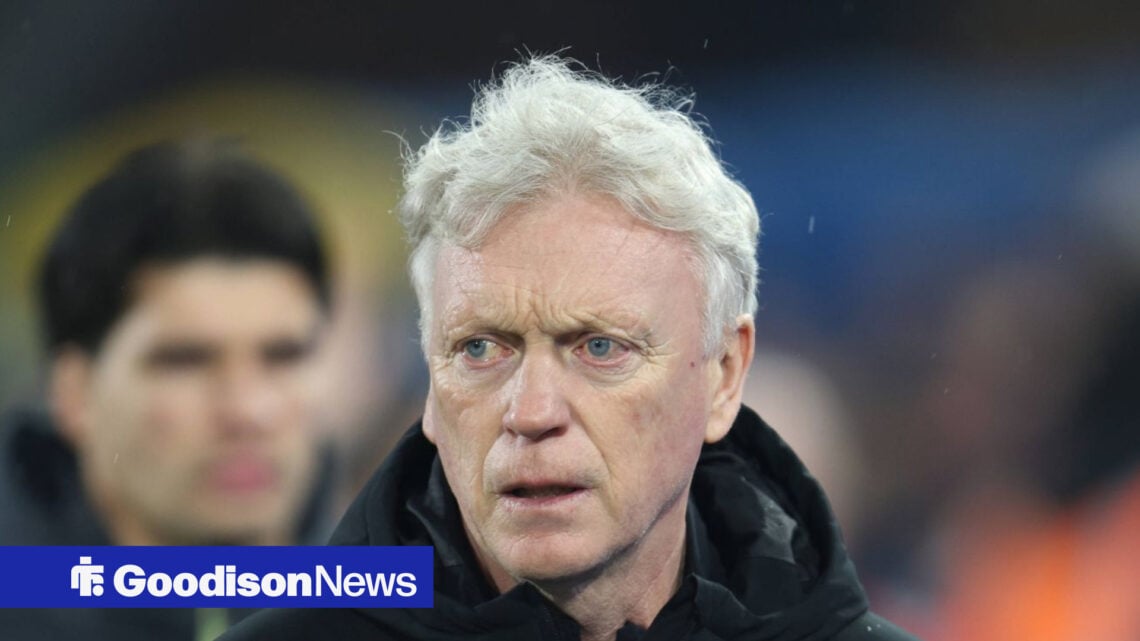 Everton manager David Moyes looking annoyed