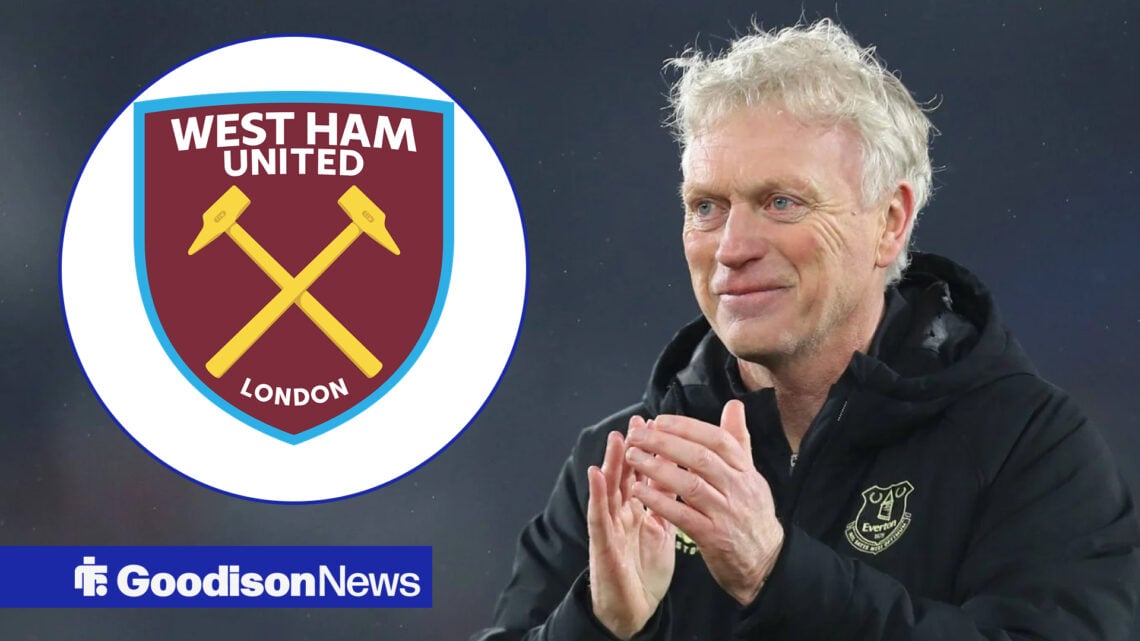 David Moyes applauding with West Ham badge