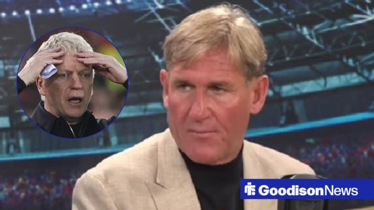 Simon Jordan in TalkSPORT studio with David Moyes in circular inset