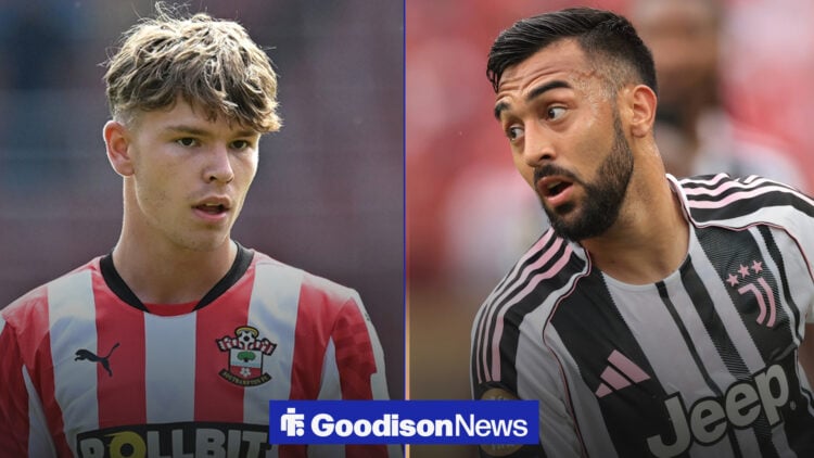 Everton targets Tyler Dibling and Nico Gonzalez in action for Southampton and Juventus respectively.