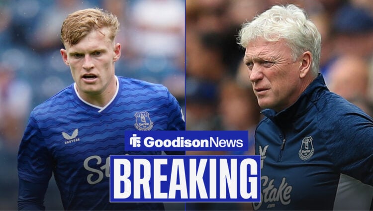 Everton manager David Moyes and Jarrad Branthwaite