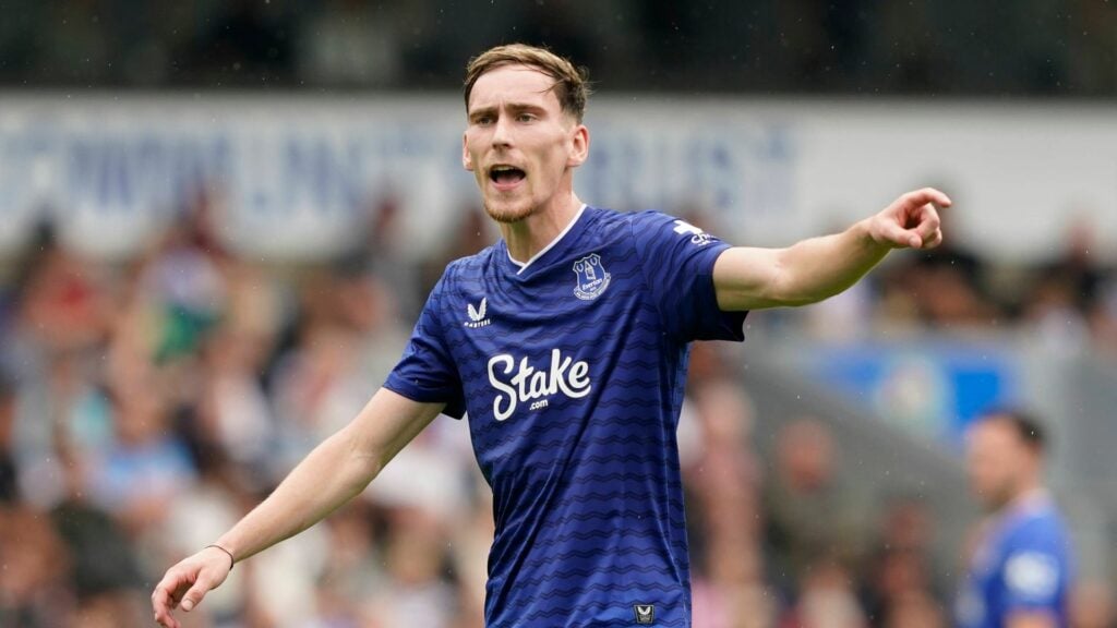 James Garner in action for Everton