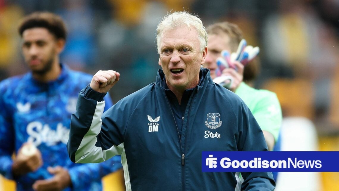 Everton manager David Moyes celebrates