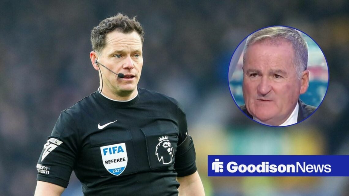 Premier League referee Darren England with Richard Keys inset