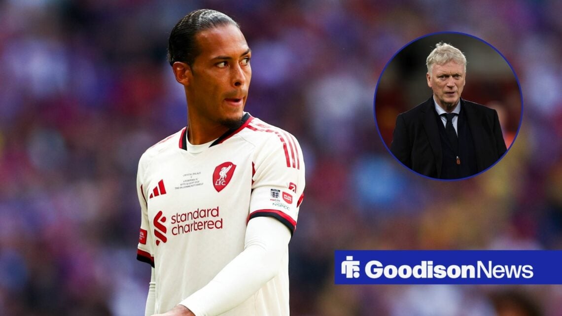 Virgil van Dijk looking at David Moyes in circle