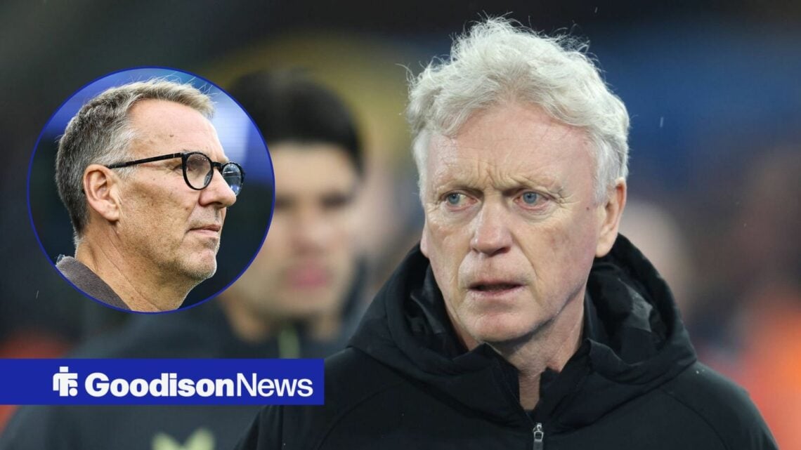 Everton manager David Moyes with Paul Merson inset
