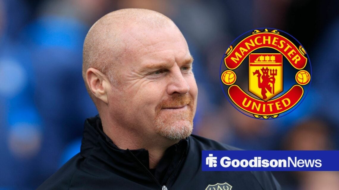 Former Everton manager Sean Dyche with Manchester United inset