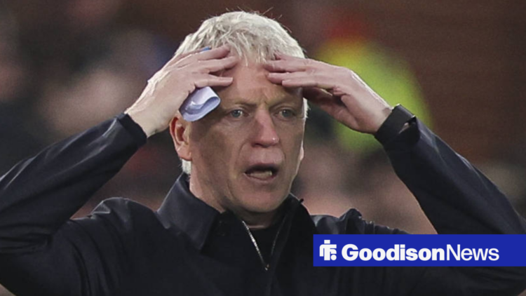 Everton manager David Moyes in disbelief