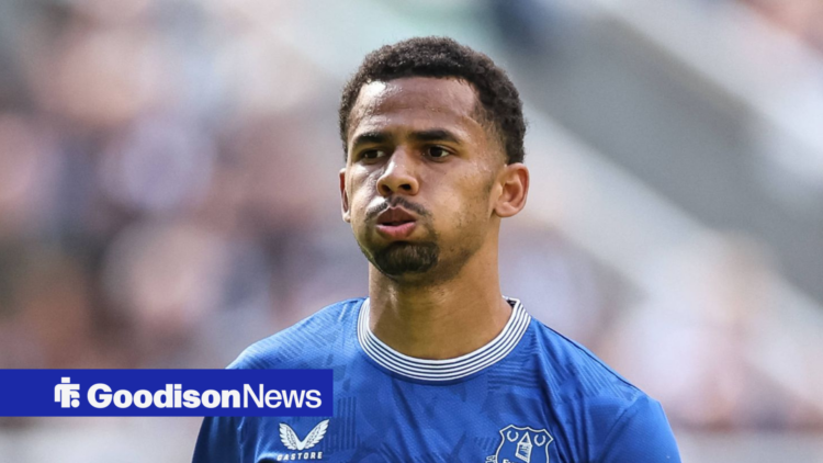 Everton midfielder Iliman Ndiaye puffs out his cheeks