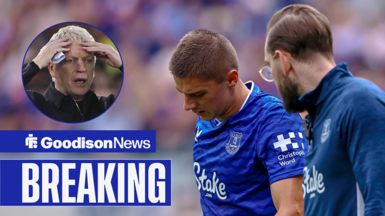 Everton defender Vitalii Mykolenko injured, with David Moyes shocked insert