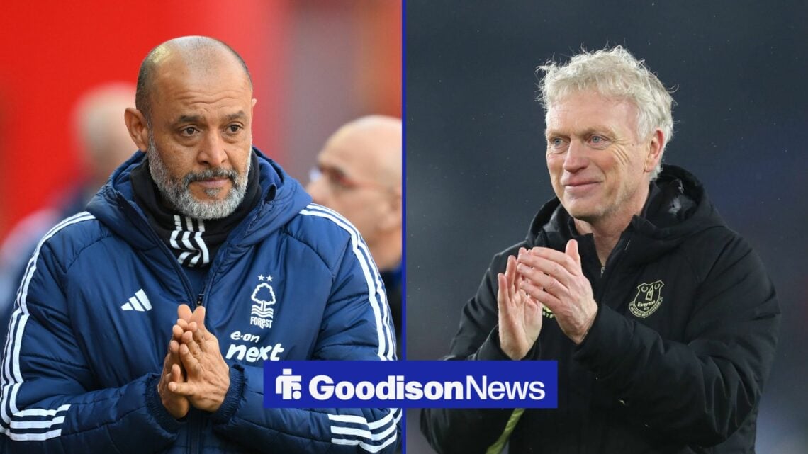 West Ham manager Nuno Espirito Santo and Everton manager David Moyes