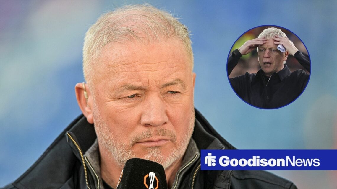 Ally McCoist looking confused, Everton boss David Moyes looking baffled in inset.