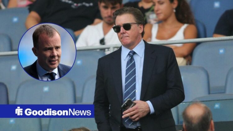 Everton owner Dan Friedkin, Angus Kinnear in inset.