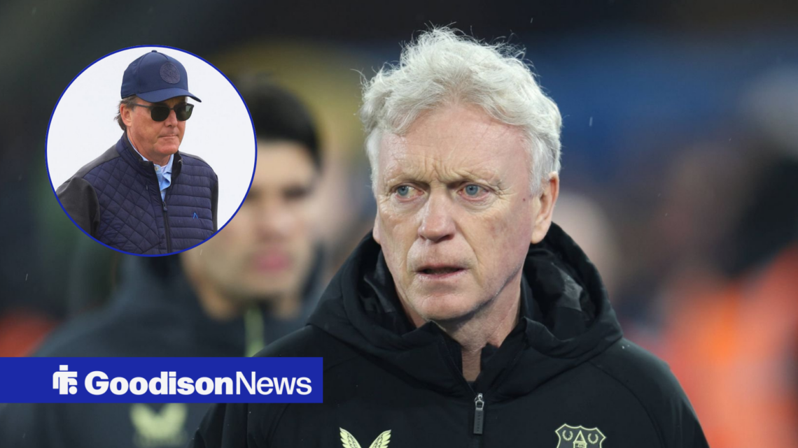 Everton boss David Moyes, Dan Friedkin in inset.