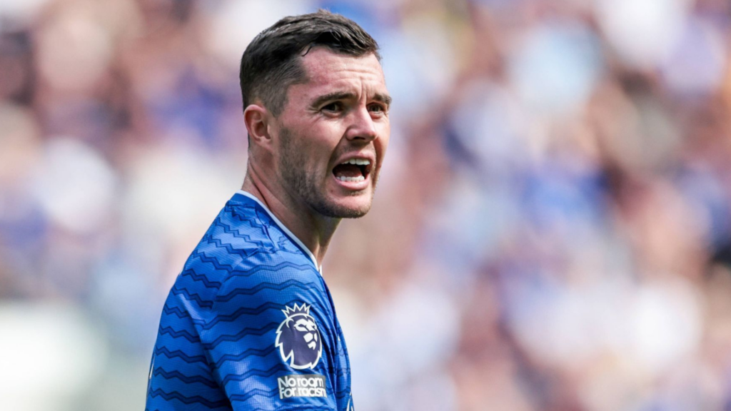 Everton star Michael Keane looking anguished.