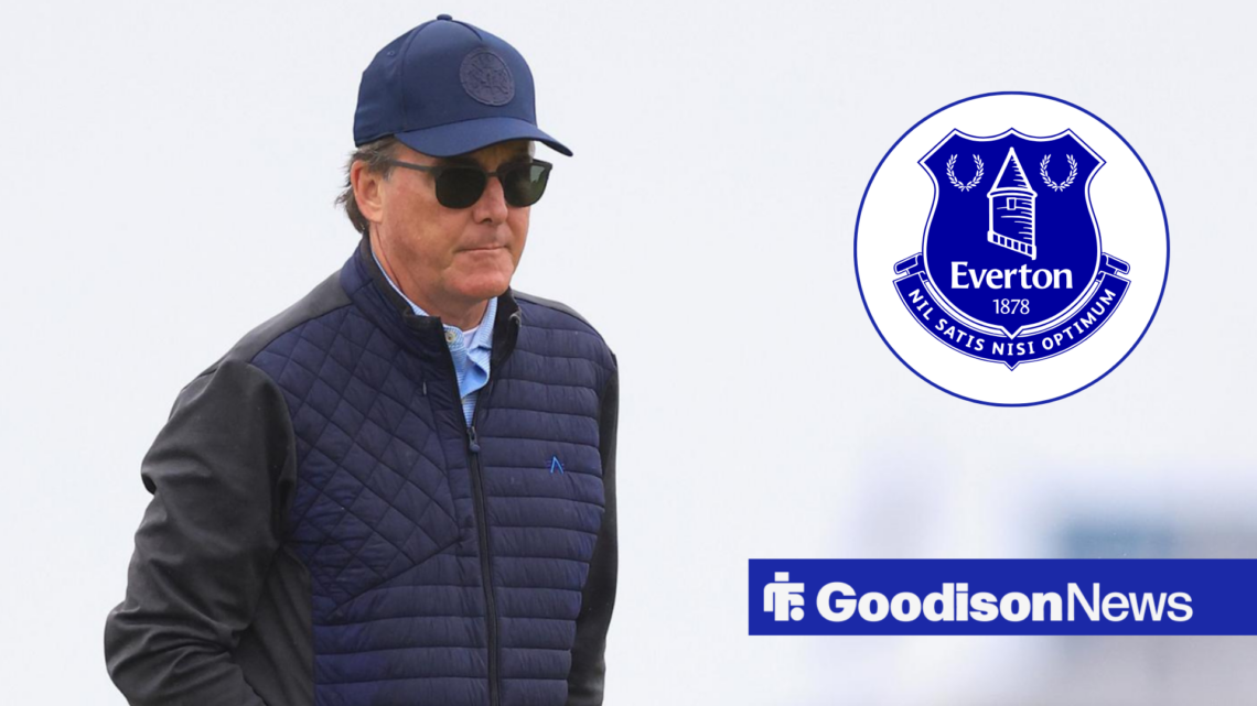Friedkin Group head Dan Friedkin, Everton badge in inset.