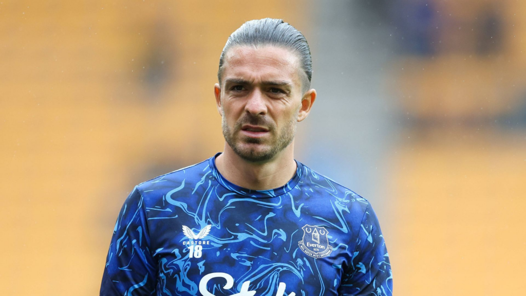 Everton star Jack Grealish looking confused.