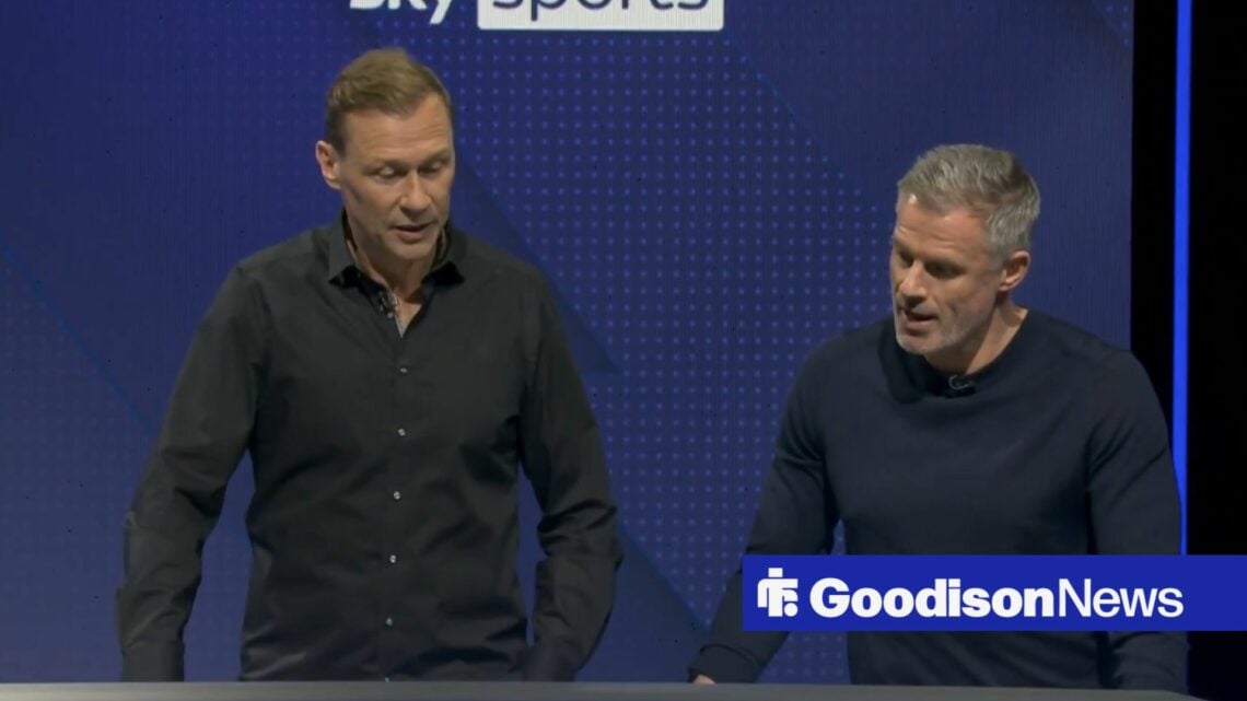 Jamie Carragher and ex-Everton star Duncan Ferguson.