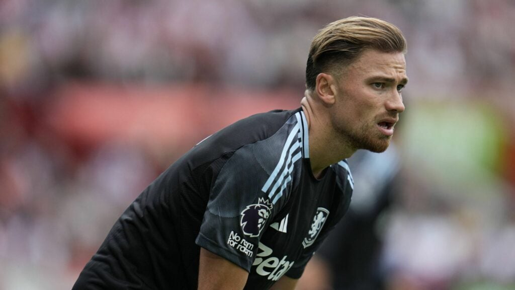 Aston Villa star Matty Cash looking distressed, they face Everton next.