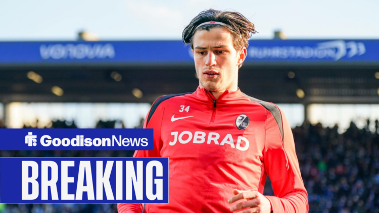 Everton target Merlin Rohl in action.