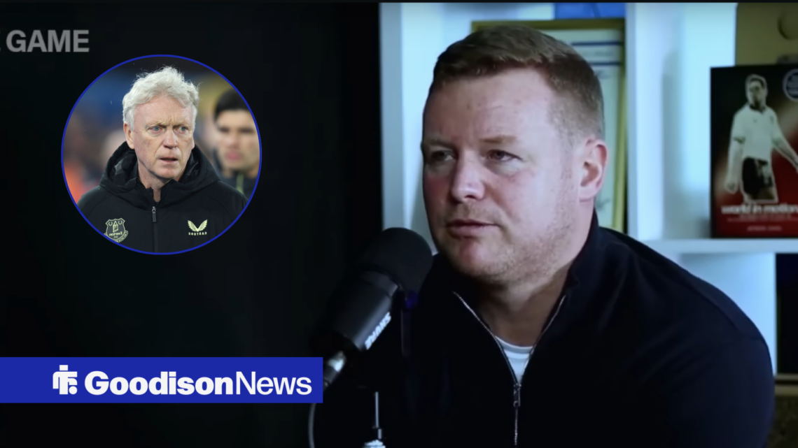 Former Everton star Michael Ball looking moody, David Moyes in inset.