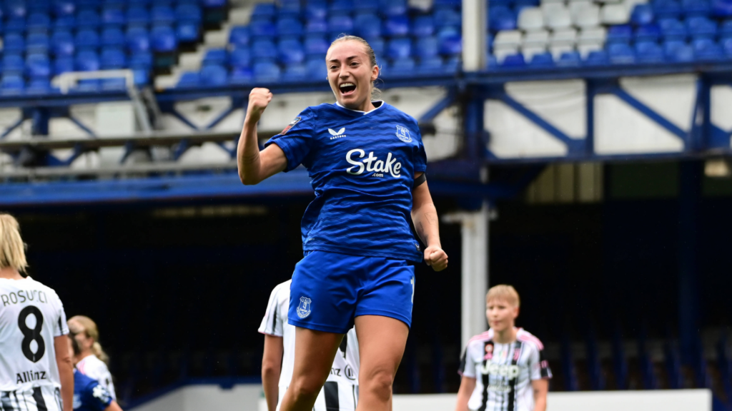 Everton Women's star Ornella Vignola celebrates.