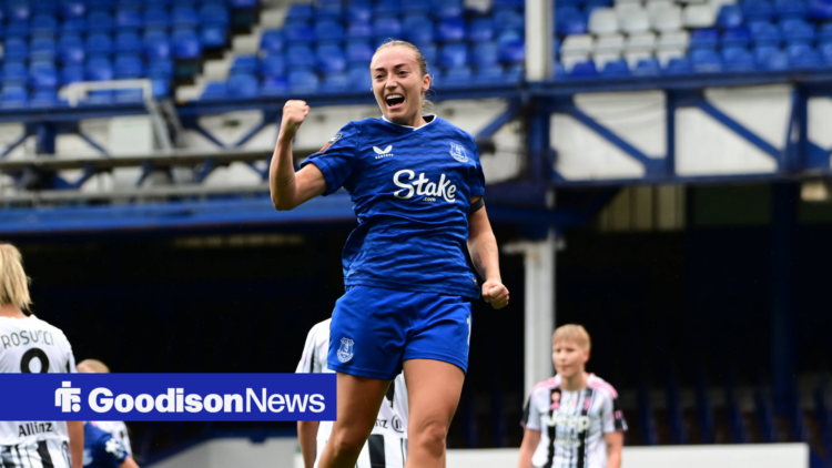 Everton Women's star Ornella Vignola celebrates.