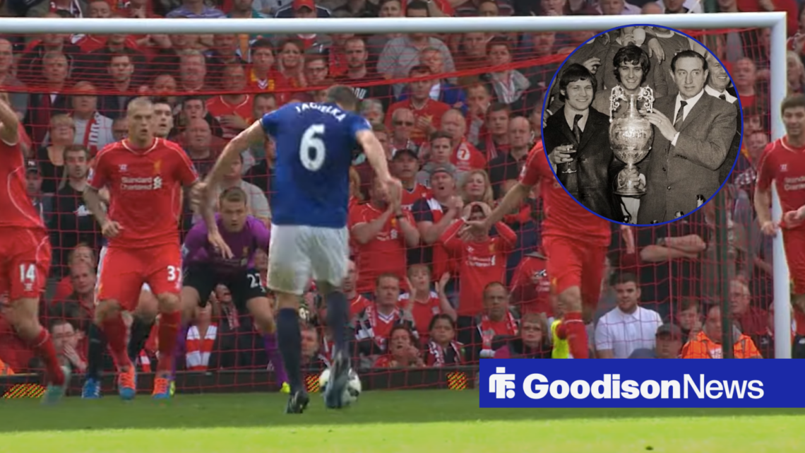 Phil Jagielka's stunner in Everton versus Liverpool, Harry Catterick holding the title.