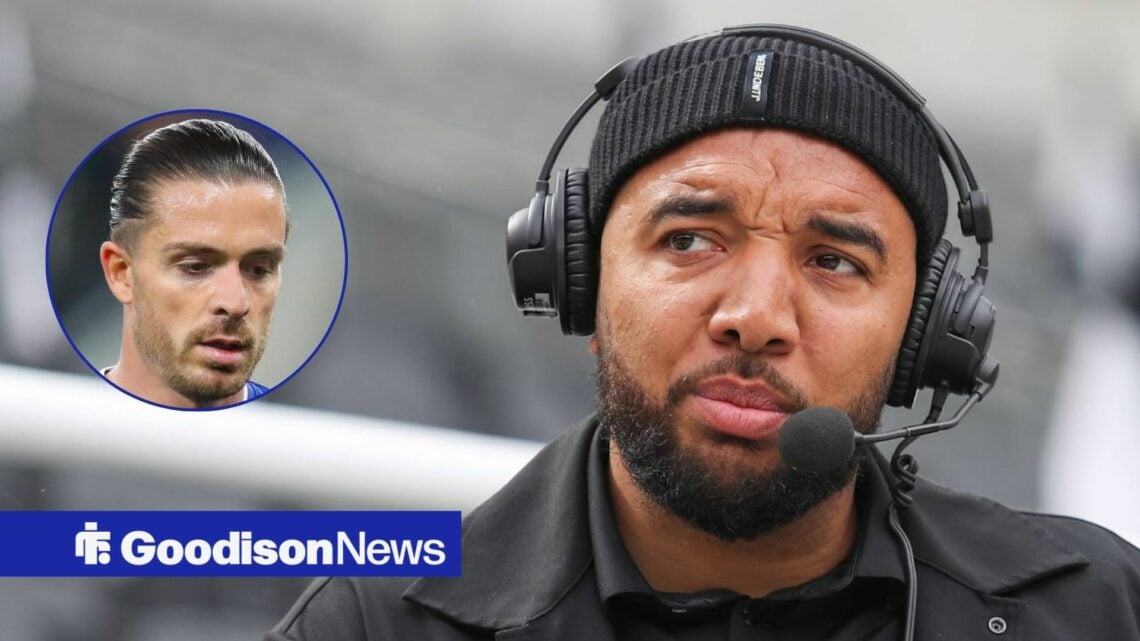 Former striker Troy Deeney with Everton winger Jack Grealish inset