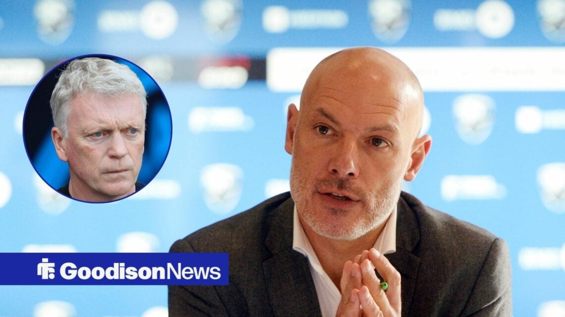 PGMOL Chief Howard Webb with Everton manager David Moyes inset