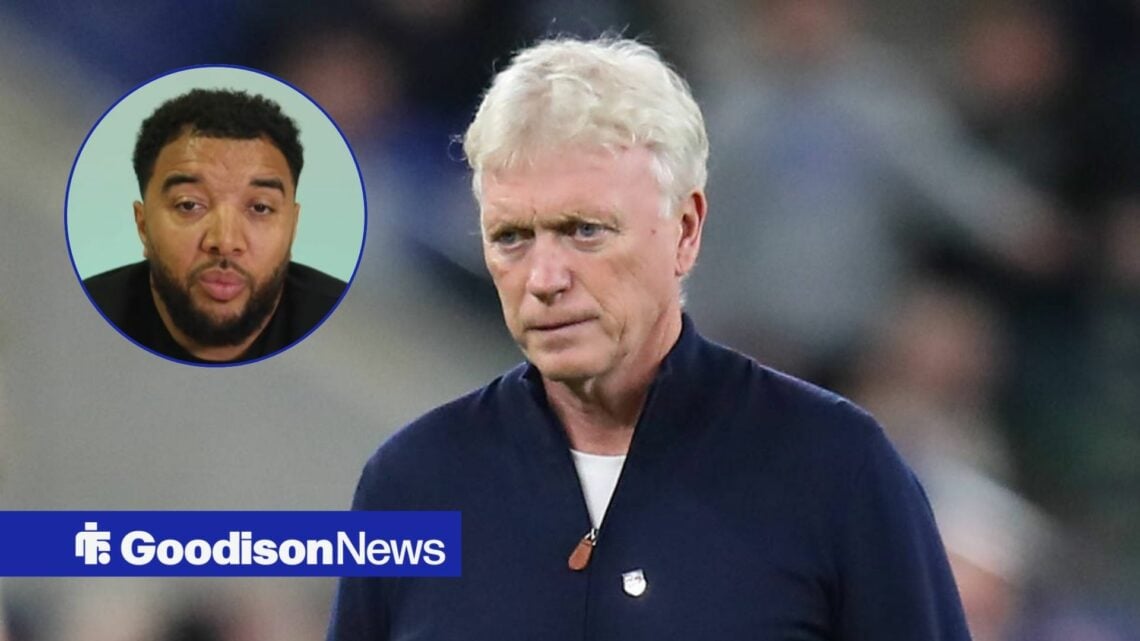 Troy Deeney in a TikTok video, with David Moyes alongside him