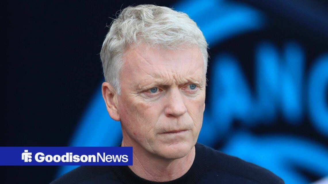 Everton manager David Moyes looks steely