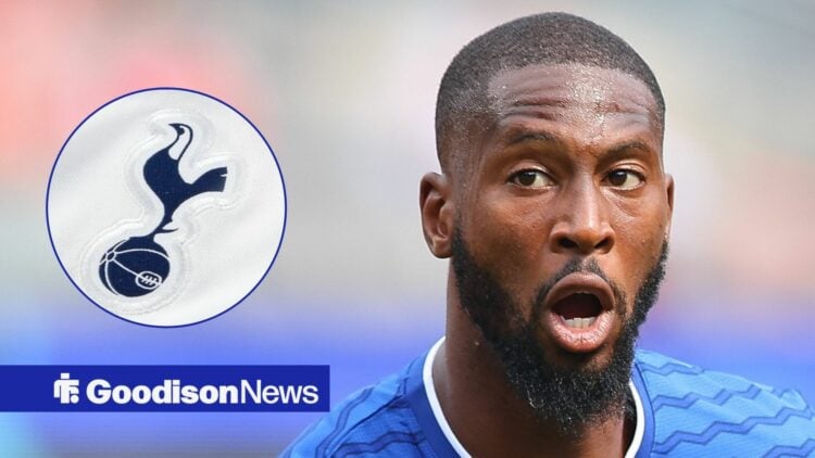 Everton striker Beto had his mouth open with Tottenham badge inset