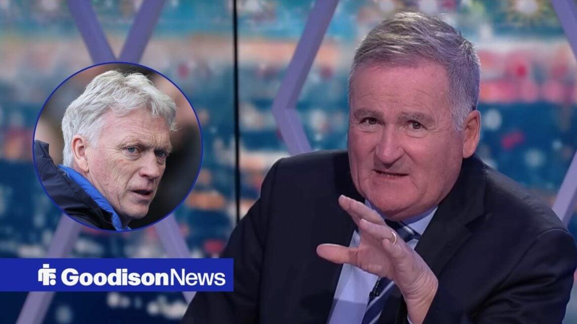 Richard Keys with Everton manager David Moyes inset