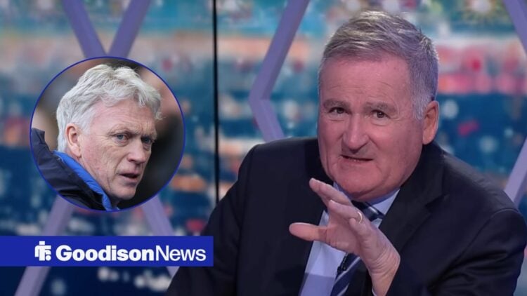 Richard Keys with Everton manager David Moyes inset