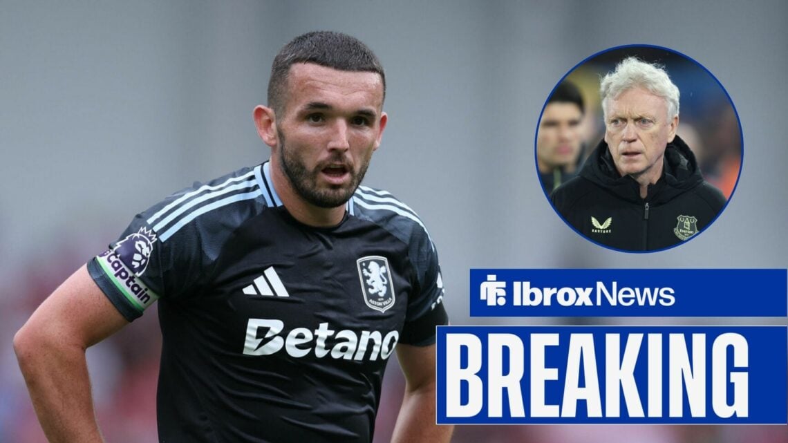 John McGinn alongside a circle inset of David Moyes.