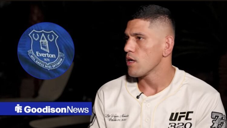 UFC star Alex Pereira is preparing for his fight, Everton badge in inset.