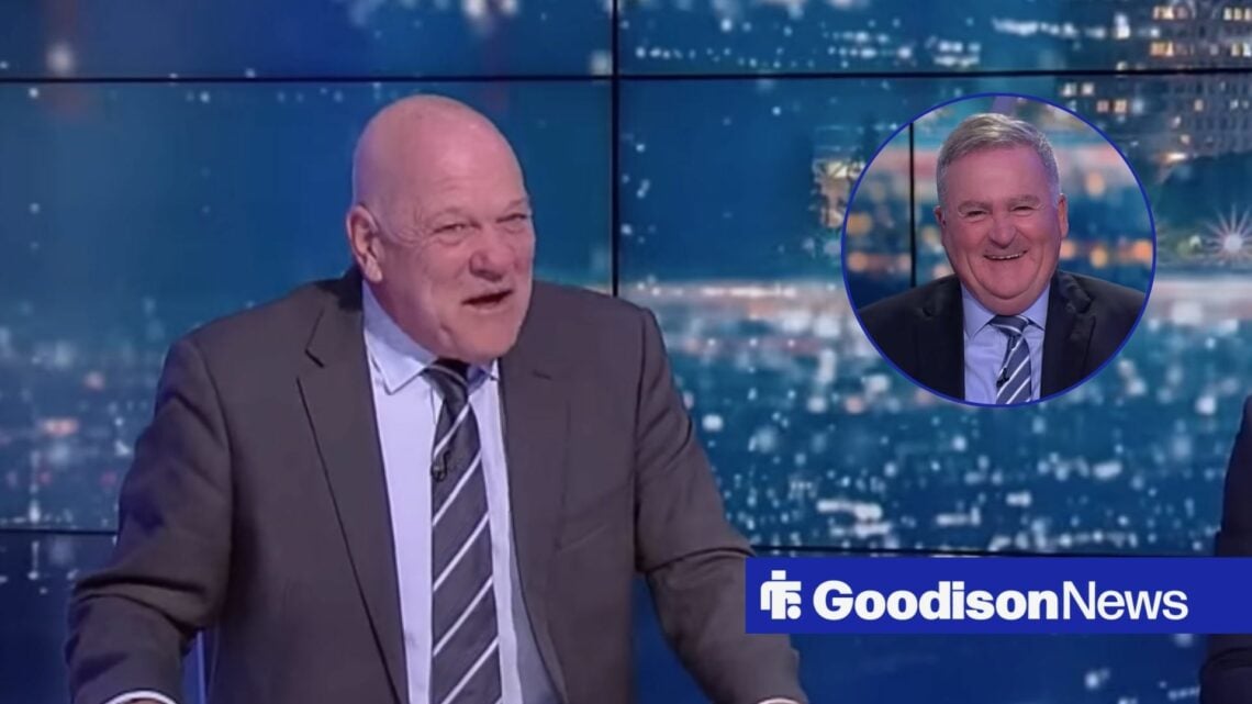 Former Everton star Andy Gray and Richard Keys laughing.