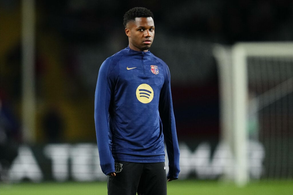 Everton-linked striker Ansu Fati standing in Barcelona attire