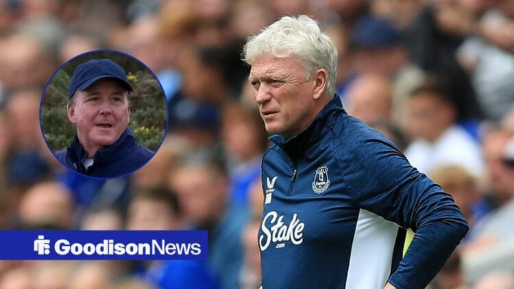 David Moyes looking concerned, Everton owner Dan Friedkin in inset.