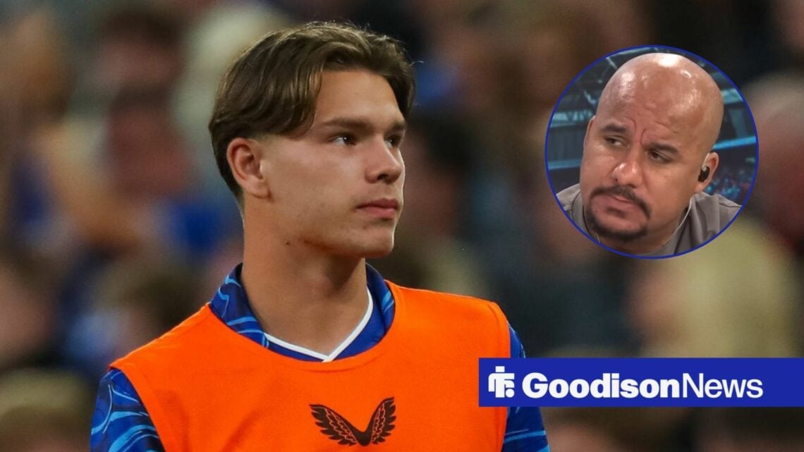 Everton forward Tyler Dibling and Gabby Agbonlahor in circular inset