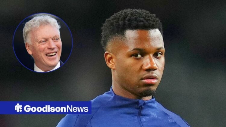 AS Monaco forward Ansu Fati and Everton manager David Moyes in circular inset