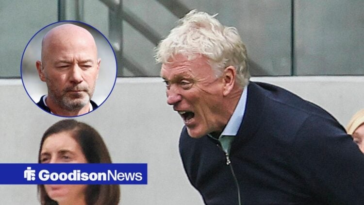 Everton manager David Moyes and Alan Shearer in circular inset