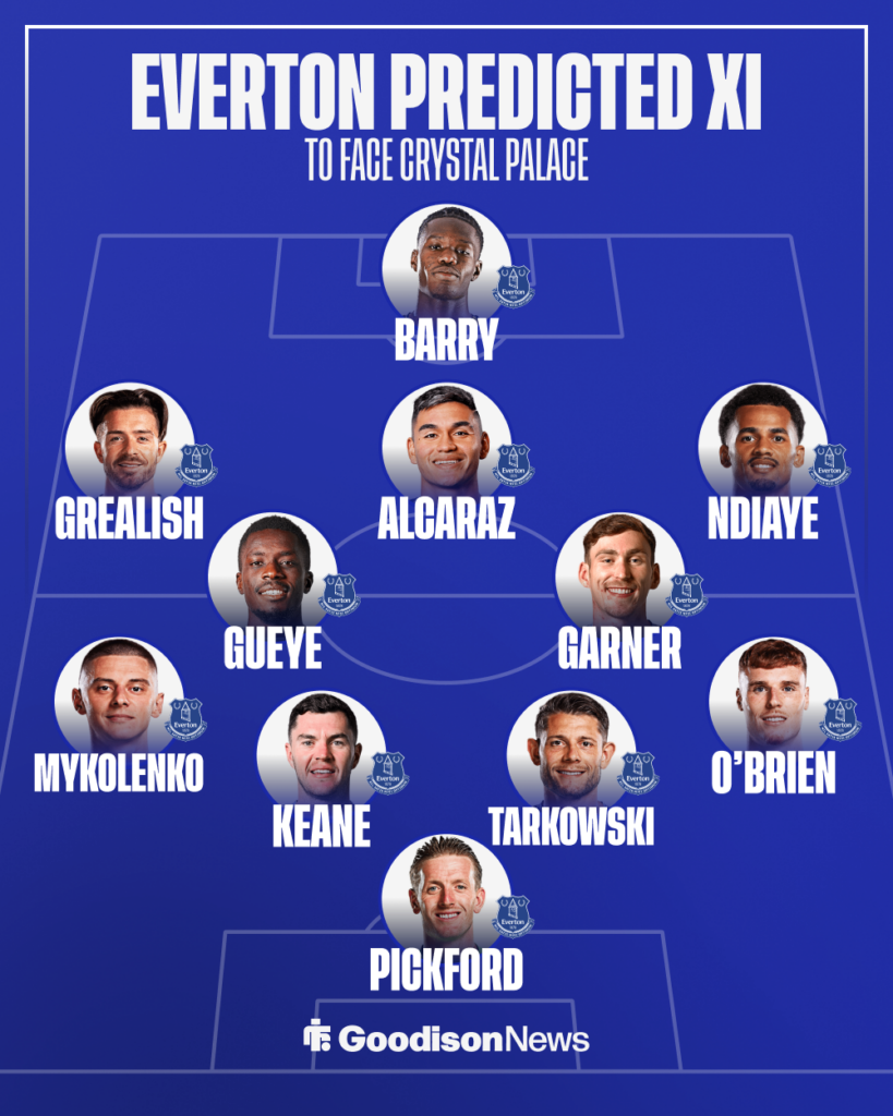 Everton predicted XI vs Crystal Palace