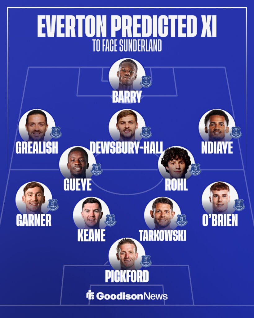 Everton predicted XI vs Sunderland.
